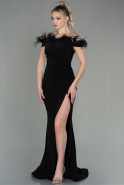 Длинное Вечернее Платье Черный ABU2906
