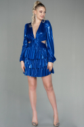 Короткое Платье На Приглашение Ярко-синий ABK1643