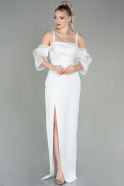 Длинное Пригласительное Платье Белый ABU2911