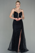 Длинное Вечернее Платье Черный ABU2274