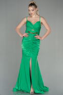 Длинное Выпускное Платье Русалка зелёный ABU2918