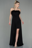 Длинное Вечернее Платье Черный ABU2920