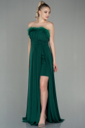 Длинное Вечернее Платье Изумрудно-зеленый ABU2920