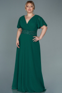 Длинное Шифоновое Вечернее Платье зелёный ABU2755