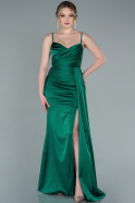 Атласное Платье Русалка Для Вечера Изумрудно-зеленый ABU1894