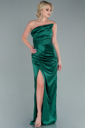 Длинное Атласное Платье Для Помолвки Изумрудно-зеленый ABU2460