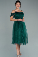 Миди Ночное Платье Изумрудно-зеленый ABK1448