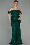 Длинное Вечернее Платье С Чешуйками Изумрудно-зеленый ABU2781