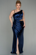 Длинное Свободное Вечернее Платье Темно-синий ABU2925