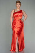 Длинное Свободное Вечернее Платье Оранжевый ABU2925