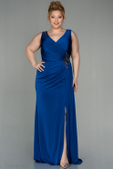 Длинное Платье Большого Размера Ярко-синий ABU2927