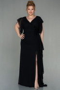 Длинное Шифоновое Вечернее Платье Черный ABU2928