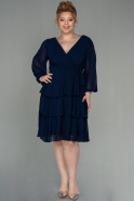 Короткое Шифоновое Вечернее Платье Темно-синий ABK1002