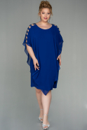 Большое Короткое Шифоновое Платье Ярко-синий ABK1627