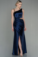 Длинное Выпускное Платье Темно-синий ABU2937