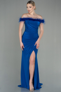 Длинное Вечернее Платье Русалка Ярко-синий ABU2941