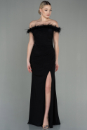 Длинное Вечернее Платье Русалка Черный ABU2941