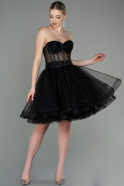 Короткое Платье На Приглашение Черный ABK1672