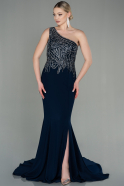 Длинное Вечернее Платье Темно-синий ABU2953