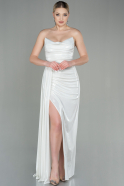 Длинное Выпускное Платье Белый ABU2959