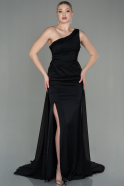 Длинное Шифоновое Вечернее Платье Черный ABU2961