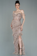 Длинное Вечернее Платье Капучино ABU1596