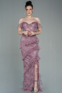 Длинное Вечернее Платье Пыльно-розовый ABU1596