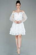 Короткое Платье На Приглашение Белый ABK992