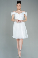 Короткое Платье На Приглашение Белый ABK1664