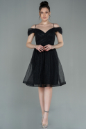 Короткое Платье На Приглашение Черный ABK1664