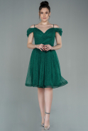 Короткое Платье На Приглашение Изумрудно-зеленый ABK1664