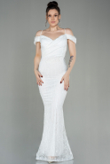Длинное Вечернее Платье Белый ABU2963