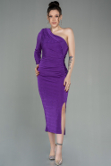 Миди Пригласительное Платье Пурпурный ABK1670