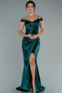 Длинное Выпускное Платье Русалка Изумрудно-зеленый ABU2489