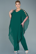 Шифоновое Вечернее Платье Для Полных Изумрудно-зеленый ABT080