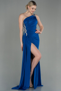 Длинное Вечернее Платье Ярко-синий ABU2964