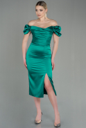 Миди Сатиновое Ночное Платье зелёный ABK1601