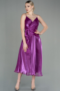 Миди Шифоновое Платье На Приглашение Фиолетовый ABK1669