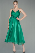 Миди Шифоновое Платье На Приглашение зелёный ABK1669