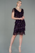 Короткое Платье С Чешуей Пурпурный ABK1675