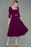 Короткое Вечернее Платье Сливовый T2041