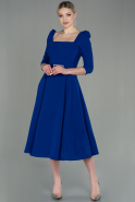 Короткое Вечернее Платье Ярко-синий T2041