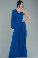 Длинное Шифоновое Платье Ярко-синий ABT078