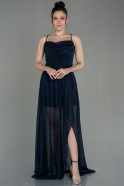 Длинное Вечернее Платье Темно-синий ABU2972