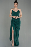 Длинное Вечернее Платье Изумрудно-зеленый ABU2971