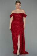 Длинное Вечернее Платье С Чешуйками красный ABU2973