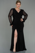 Длинное Свободное Вечернее Платье Черный ABU2976