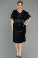 Миди Вечернее Платье Большого Размера Черный ABK1683