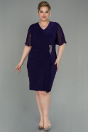 Большое Короткое Шифоновое Платье Пурпурный ABK1299