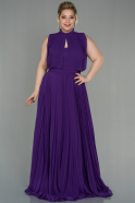 Длинное Шифоновое Вечернее Платье Пурпурный ABU2952